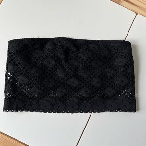 NWOT Aerie Black Lace Strapless Bandeau Bra medium